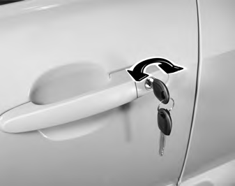 Operating door locks from outside the vehicle • Turn the key toward rear of vehicle