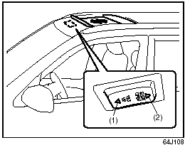 To slide the sunroof rearward, push the “SLIDE OPEN” part (2) of the sunroof
